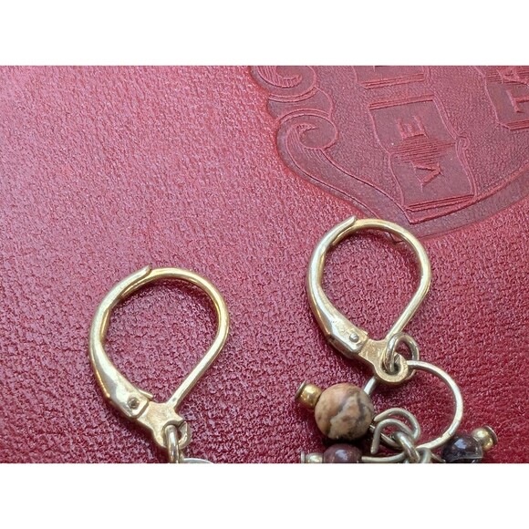 Vintage Tigers Eye & Jasper Earrings - Picture 7 of 10